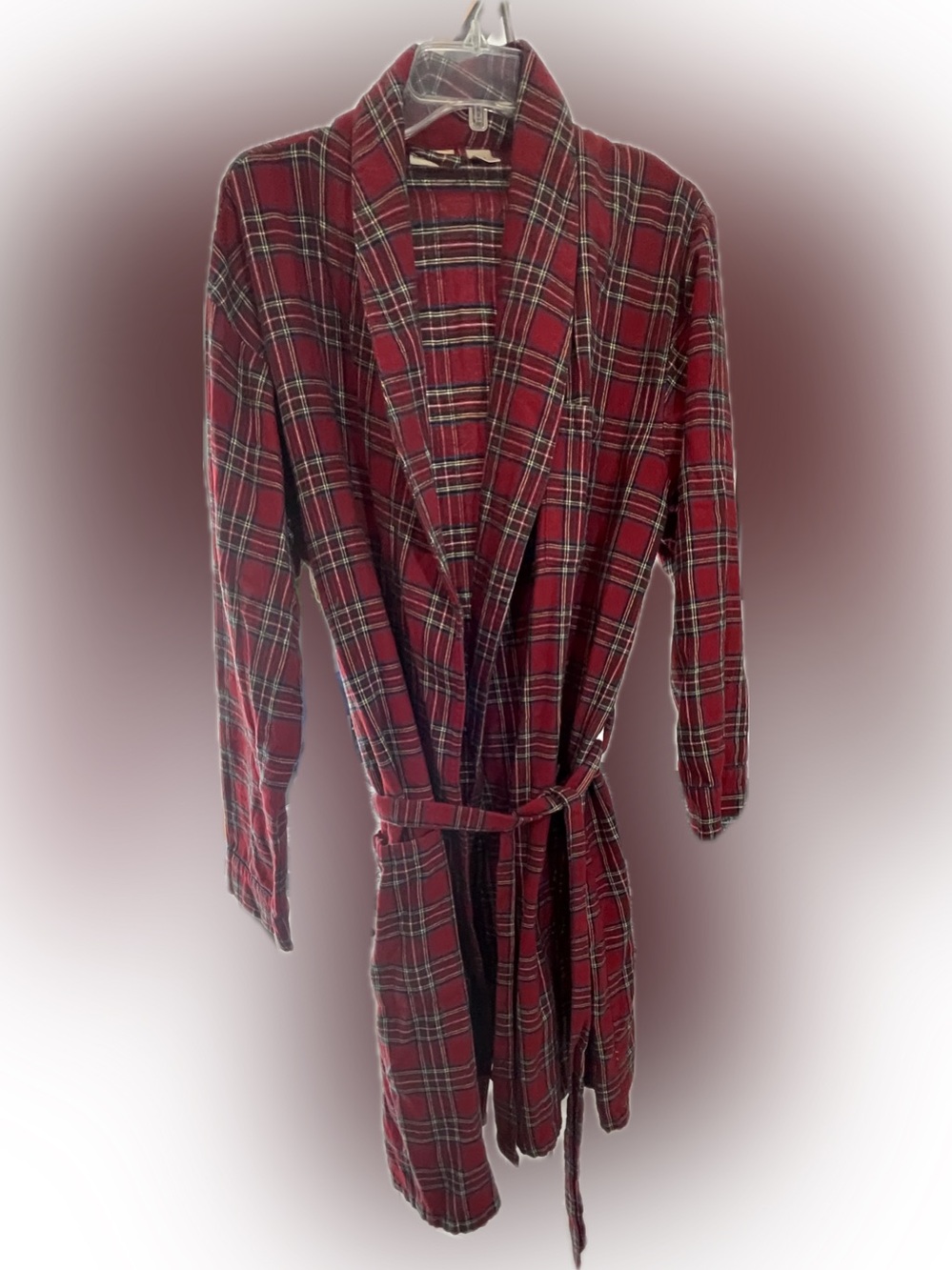 L.L. Bean Red and Black Plaid Men's Robe